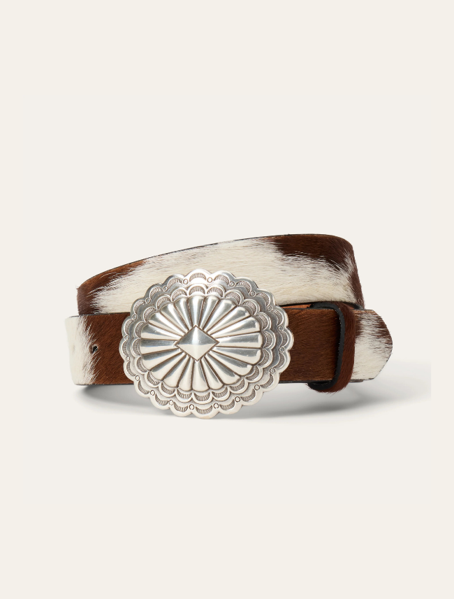 Stetson Women's Women's Hair-On-Hide Southwestern Buckle Belt