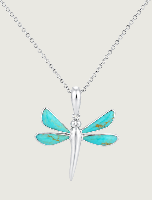 Kabana RP Sterling Silver & Turquoise Dragonfly Necklace