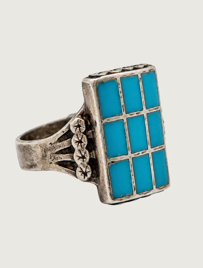 Sterling Silver Turquoise Window Ring