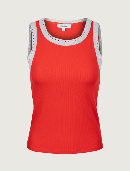 Z Supply Clarke Rib Tank in Red