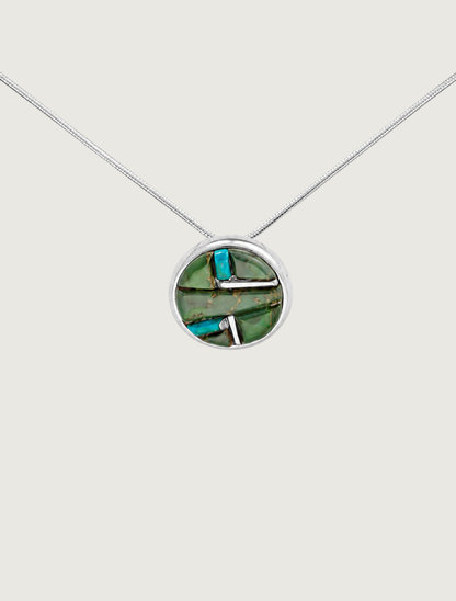 Sterling Silver Turquoise Inlay Necklace