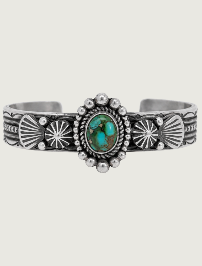 M.C. Sterling Silver Kingman Turquoise Cuff Bracelet