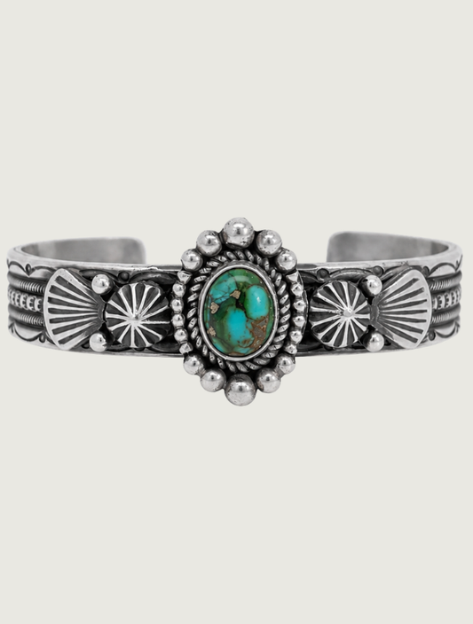 M.C. Sterling Silver Kingman Turquoise Cuff Bracelet
