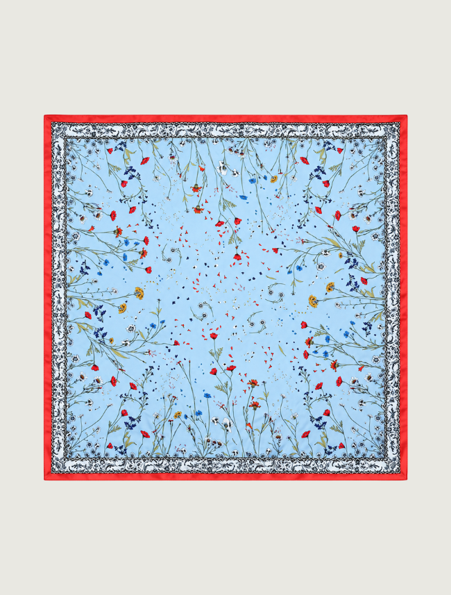 Paparazzi Silk-Washed Satin Bandana Scarf in Periwinkle