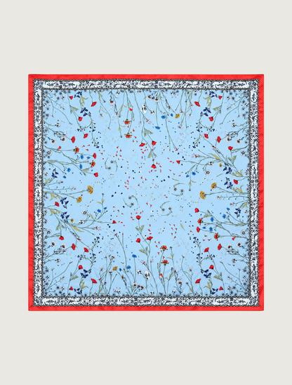 Paparazzi Silk-Washed Satin Bandana Scarf in Periwinkle