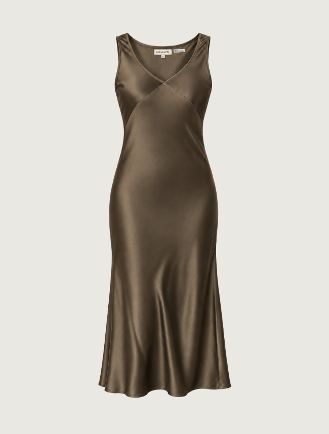 Paparazzi Satin Bias-Cut Maxi Dress