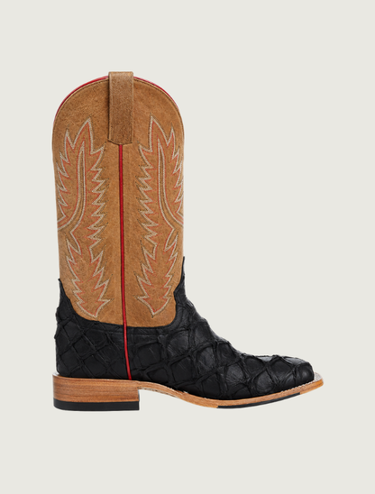 Horse Power Black Matte Big Bass Square Toe Cowboy Boots