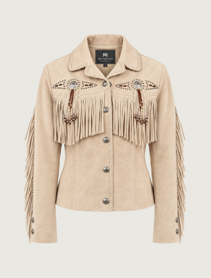 Mavericks Women's Sand Beaded Fringe Jacket