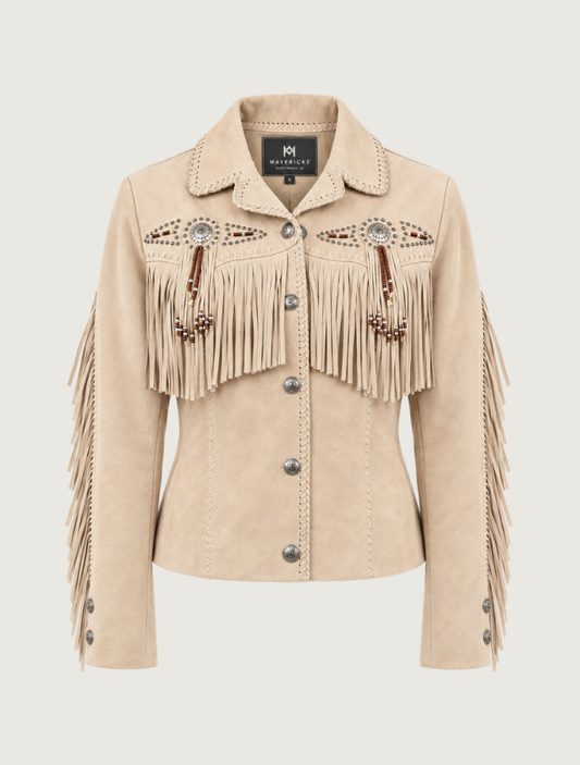 Mavericks Women's Sand Beaded Fringe Jacket
