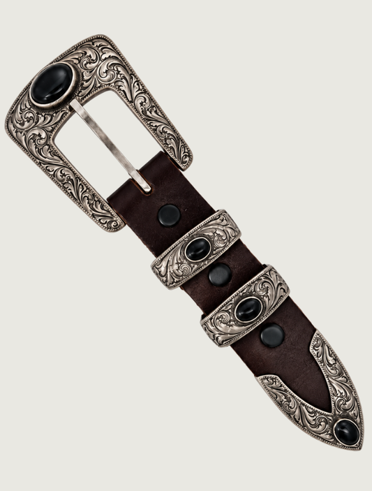 Chacon Sterling Silver Belt Buckle Set