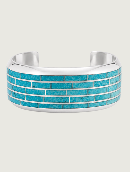 Loretto Sterling Silver Sleeping Beauty Turquoise Cuff Bracelet