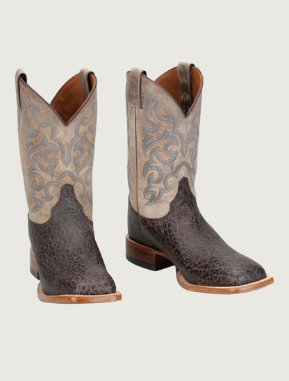 Justin Pards 11" Brown Elephant Cowboy Boots in Nicotine