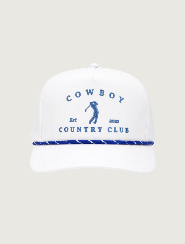 Cowboy Country Club Golfer Roped Hat in White