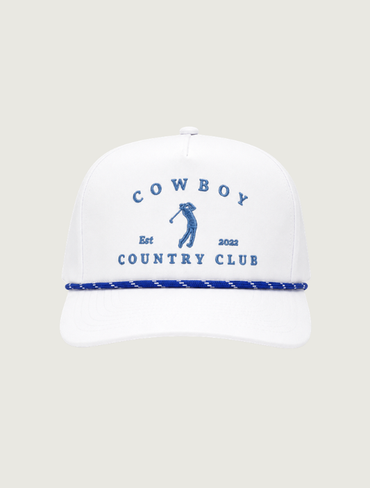 Cowboy Country Club Golfer Roped Hat in White