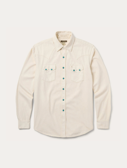 Stetson Men's Turquoise Snap Western Denim Shirt