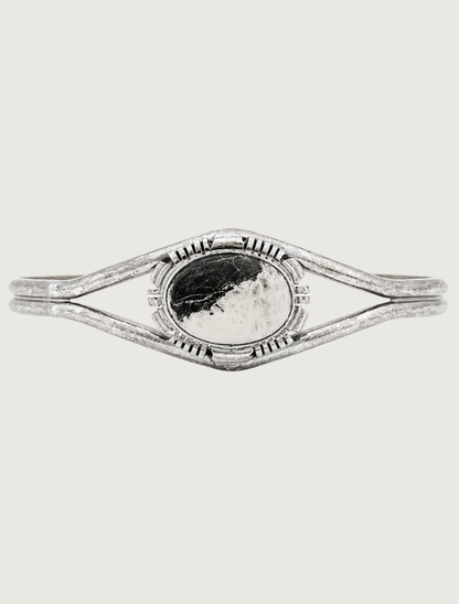 Sterling Silver White Buffalo Cuff Bracelet