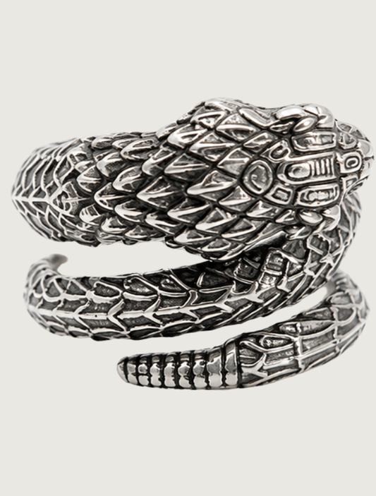 William Henry 'Mehen' Sculpted Sterling Silver Snake Ring