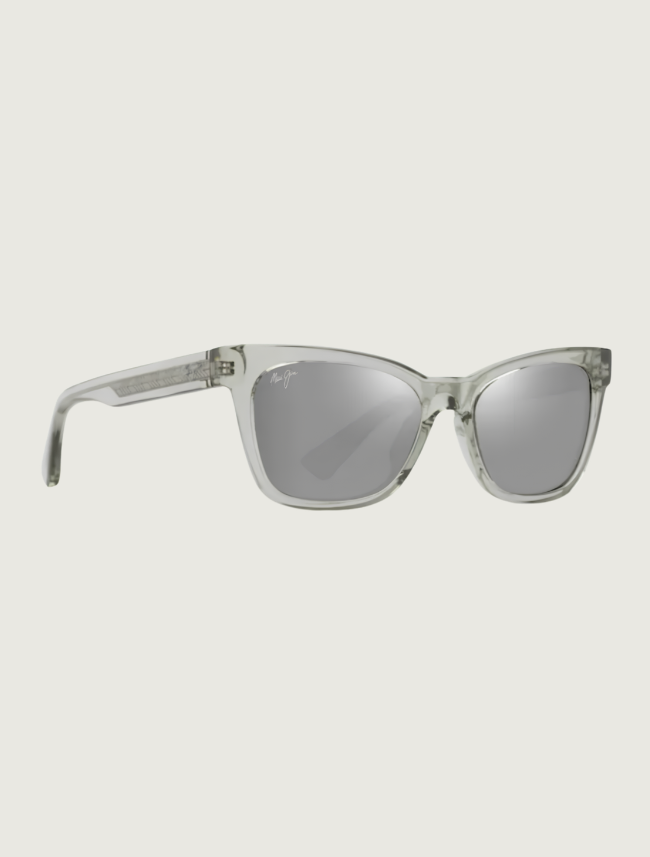 Maui Jim Hiwahiwa butterfly sunglasses in Shiny Transparent Sage / Neutral Grey — quarter view