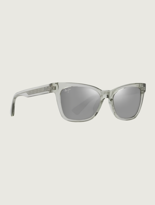 Maui Jim Hiwahiwa butterfly sunglasses in Shiny Transparent Sage / Neutral Grey — quarter view