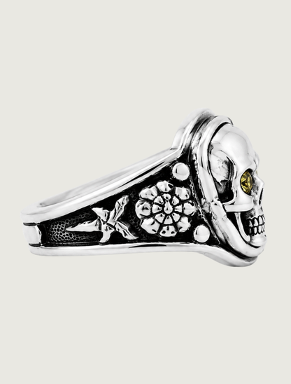 Lee Downey Sterling Silver Skull Ring