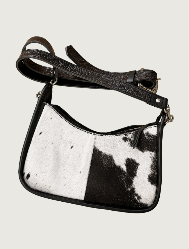Mavericks Two-Tone Leather & Cowhide Shoulder Bag