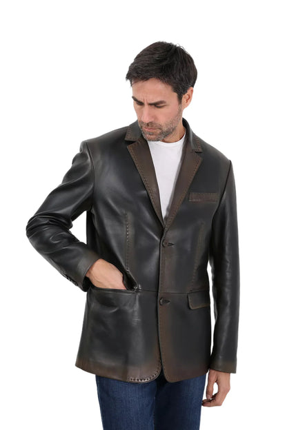 Lambskin Leather Blazer