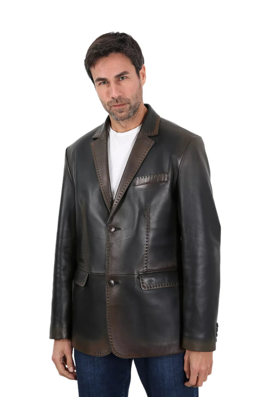 Lambskin Leather Blazer