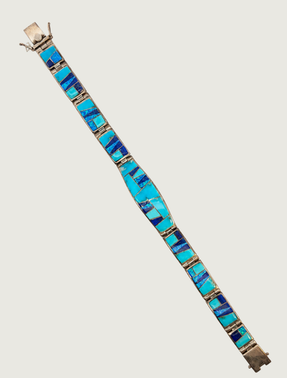 Ferris Sterling Silver Blue Multi-Stone Inlay Bracelet