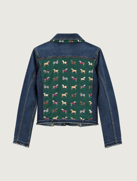 Stacy Bradley Design Equine Elegance Dark Denim Jacket in Hunter Green