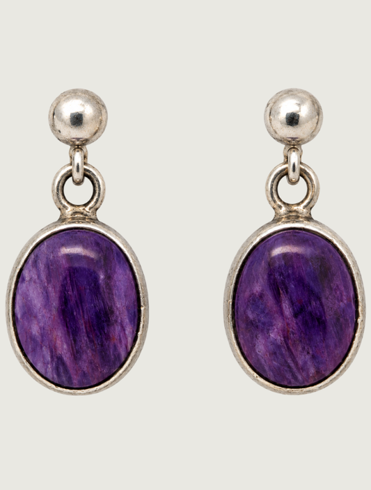 Sterling Silver Purple Spiny Oyster Earrings