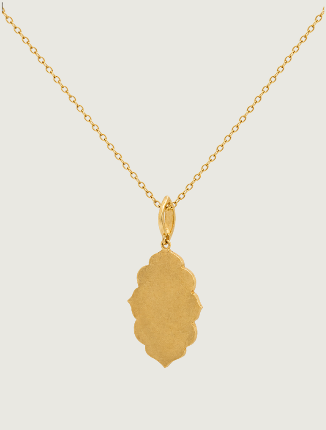 18K Yellow Gold Turquoise and Diamond Pendant