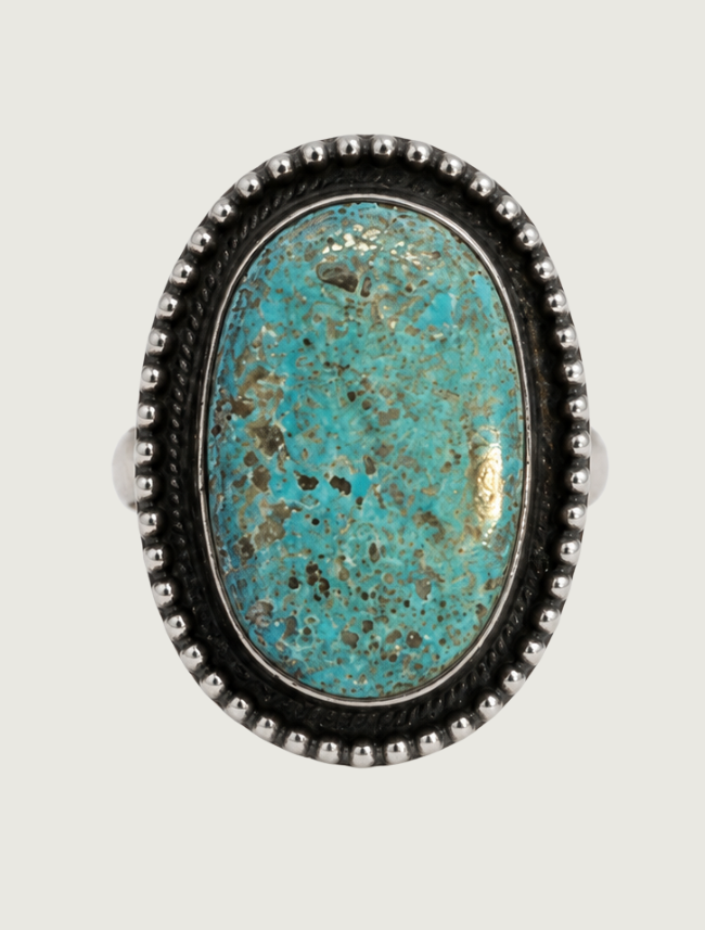 "A" Sterling Silver Turquoise Ring