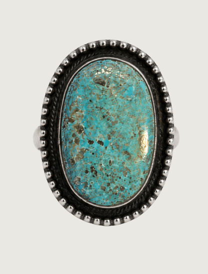 "A" Sterling Silver Turquoise Ring