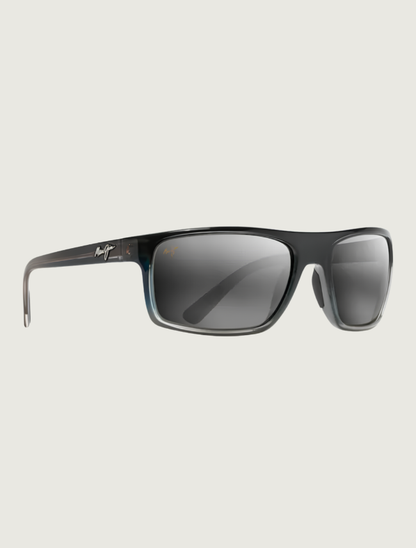 Maui Jim Byron Bay wrap sunglasses in Marlin / Neutral Grey — quarter view
