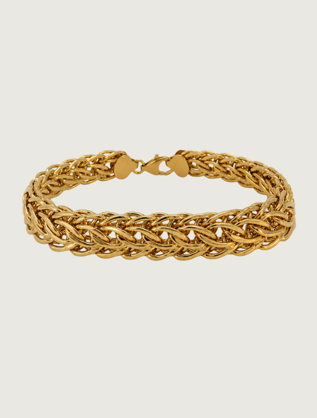 14K Yellow Gold Woven Chain Bracelet