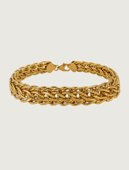 14K Yellow Gold Woven Chain Bracelet
