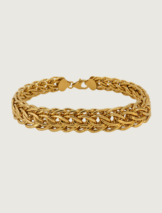 14K Yellow Gold Woven Chain Bracelet
