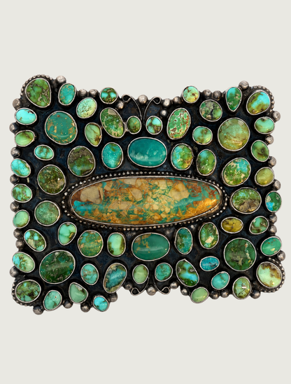 Sterling Silver Turquoise Belt Buckle