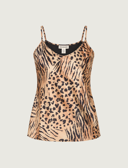 Paparazzi Reversible Satin Cami Tank in Tiger