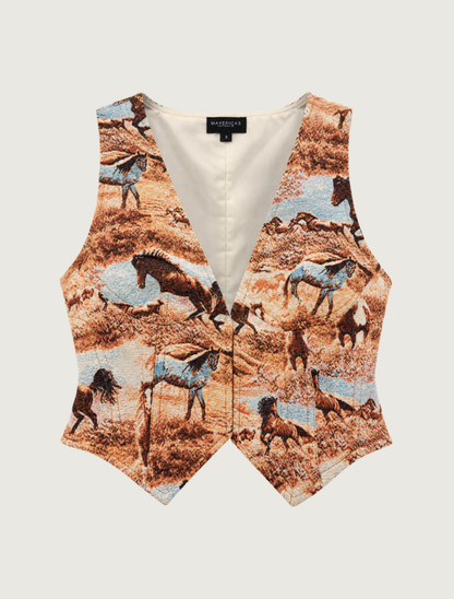 Mavericks Wild Horse Jacquard Vest