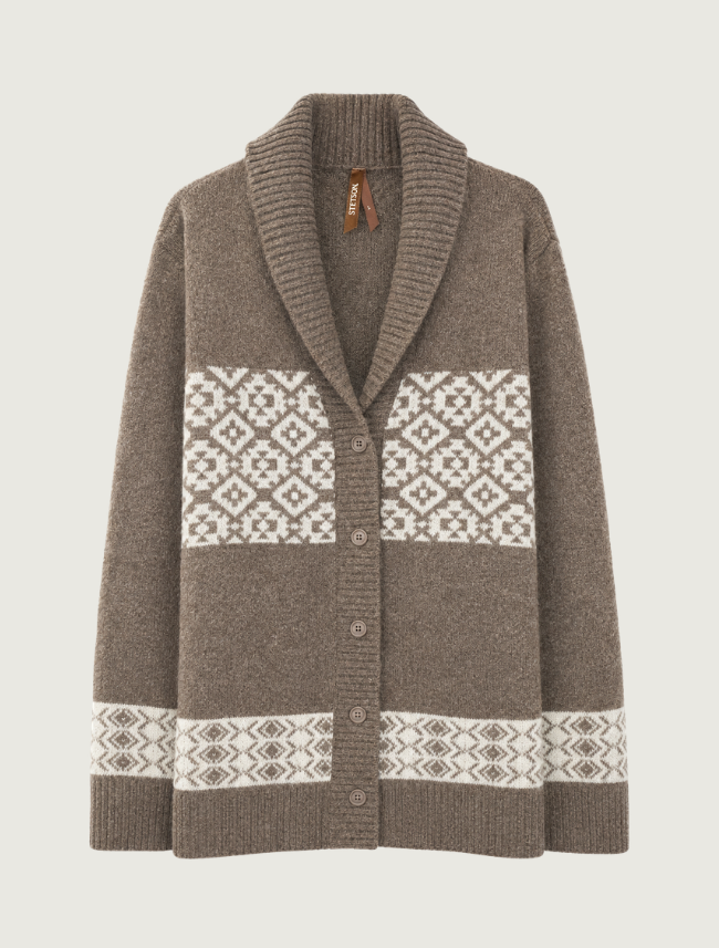 Stetson Women's Brown Shawl Collar Cardigan Sweater