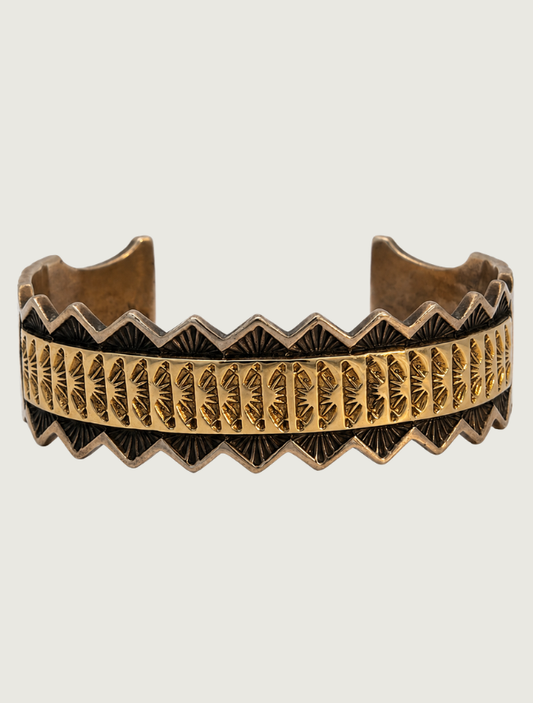 Marc Antia Sterling Silver & 14K Yellow Gold Cuff