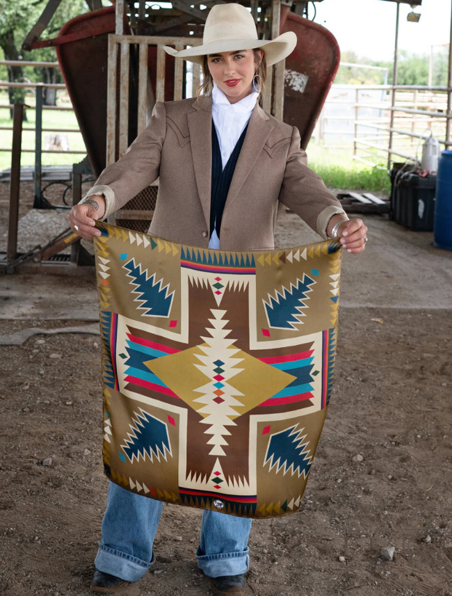 Fringe Scarves "Cross Me" Silk Scarf