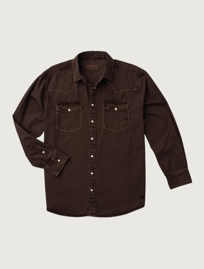 Madison Creek Branson Western Shirt in Coffee