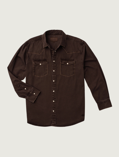 Madison Creek Branson Western Shirt in Coffee