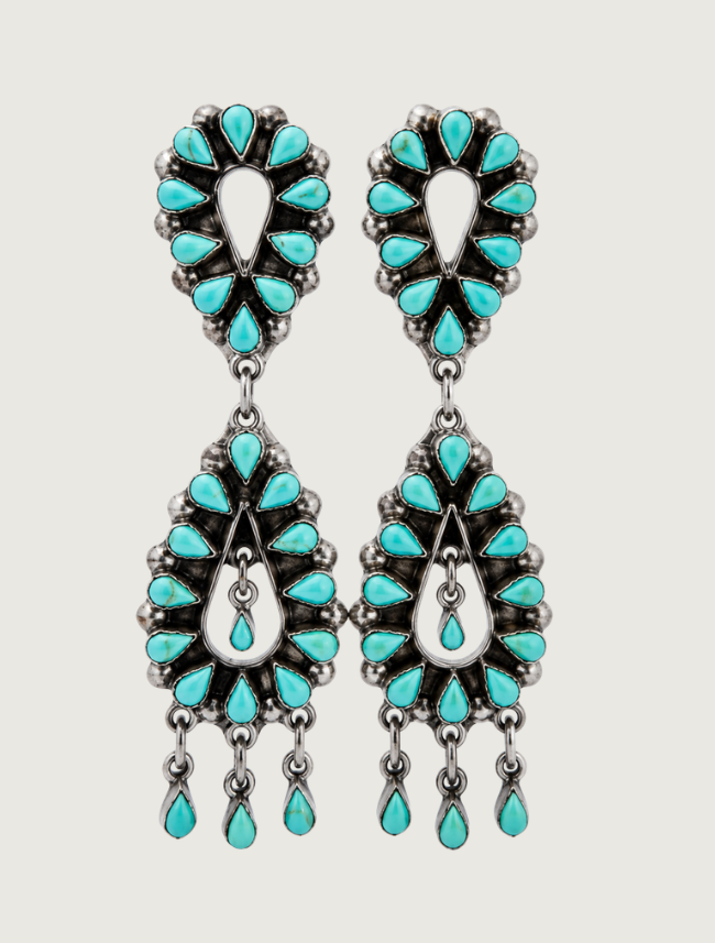 Sterling Silver Turquoise Dangle Earrings