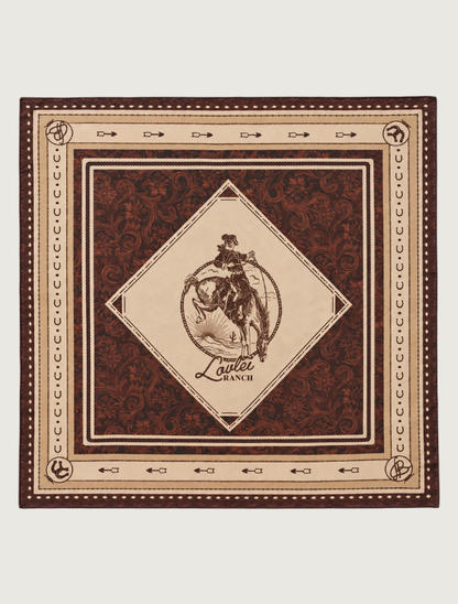 Lovlei Ranch Silk Scarf in Saddle Brown