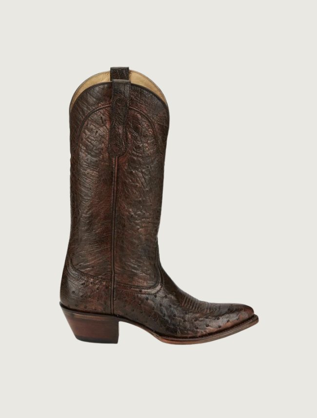 Tony Lama Lenora 13" Smooth Ostrich Cowgirl Boots in Copper