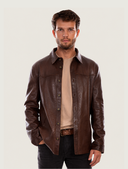 Mavericks Men's Leather Shirt Jacket