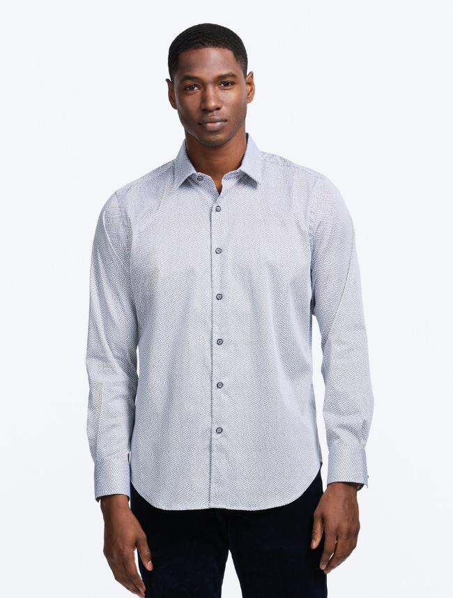 Robert Graham Men's Cheslyn Long Sleeve Button Down Knit Shirt
